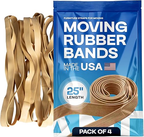 Vista 14 de IDL Packaging Bandas de goma fuertes, elásticas y flexibles de 56 pulgadas, paquete de 4, beige, elasticidad 2X, 80% goma natural, bandas