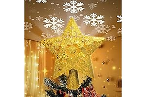 3Dpentagram Christmas Tree Topper Star with LED Projector Light
