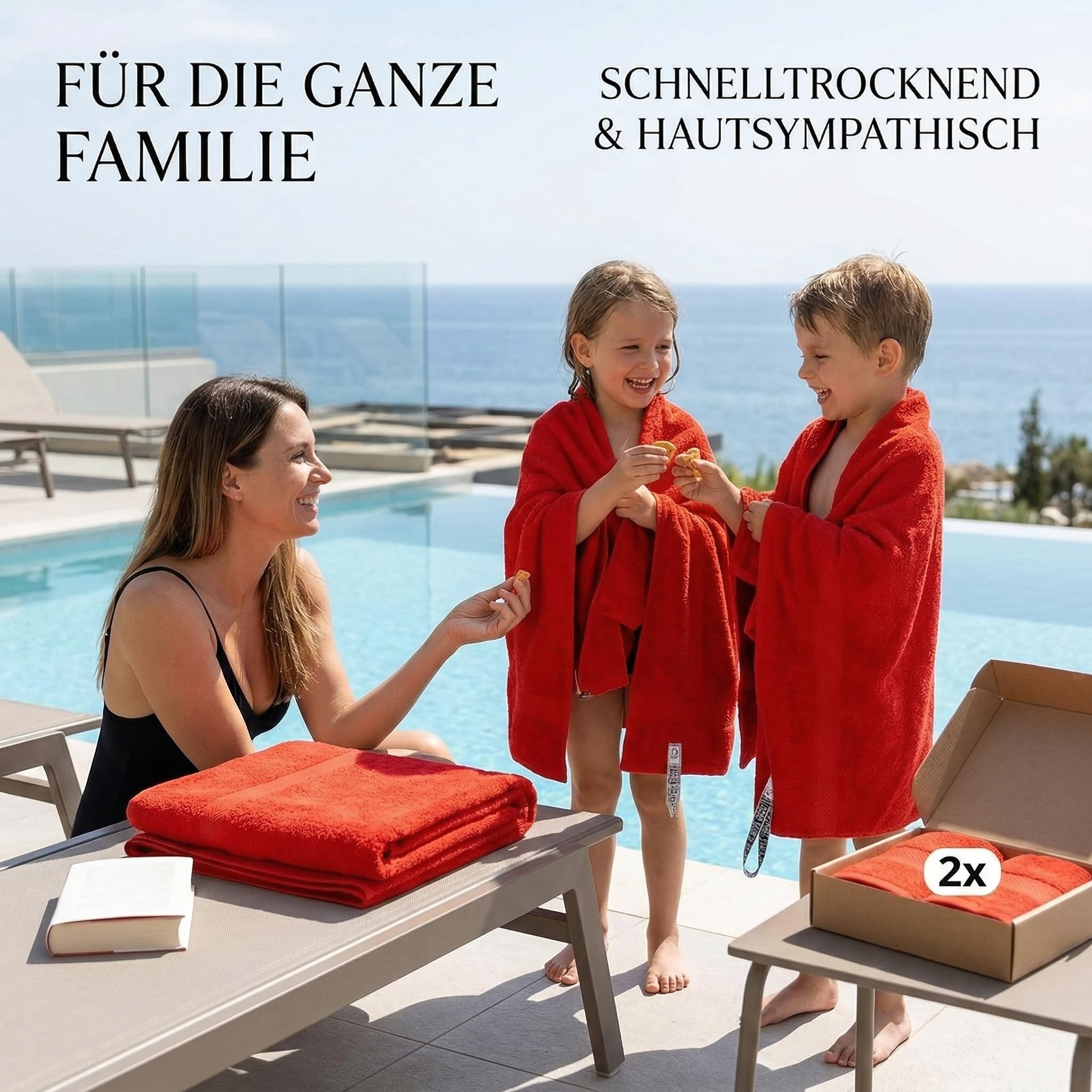 Lot Serviettes Betz Nice Pack Lot Serviettes De Bain Betz Nice Pack - 5 Pièces 100% Coton, Noir, Qualité 470 G/m²