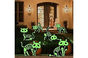 6 PCS Reflective Black Cat Halloween Decorations Outside