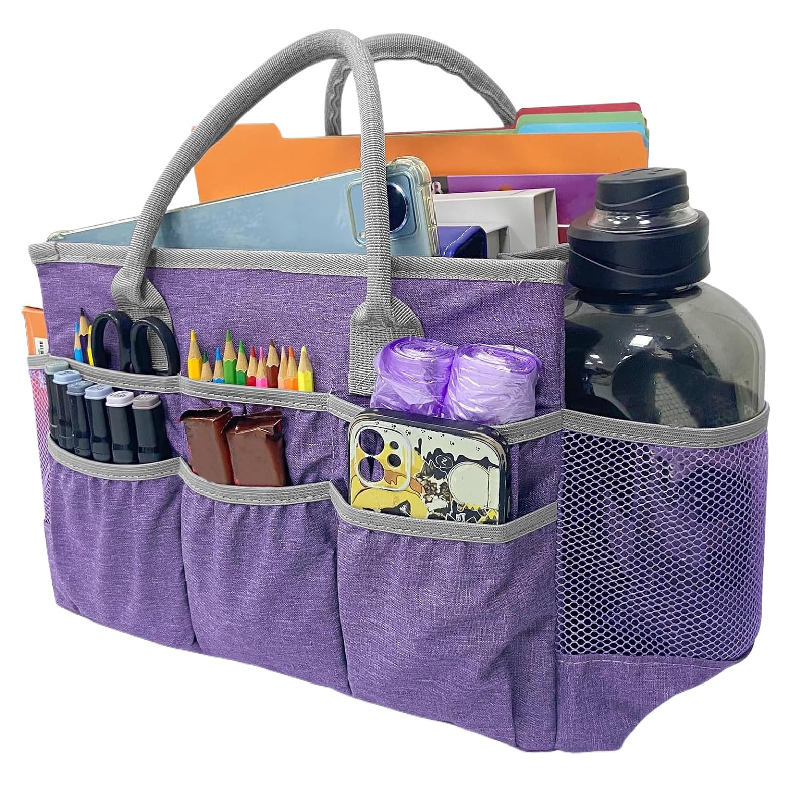 Sac De Rangement Étanche, Gallon De Grande Capacité, PVC, Sac Fourre-tout Organisateur Artistique, Fourre-tout De Rangement Artisanal, Avec Plusieurs Poches Et Poignées, Pour La Papeterie Supplies Kid
