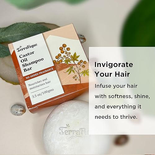 Miniatura 2 de Barra de champú de aceite de ricino, sin fragancia añadida, champú sólido para cabello adelgazante, hombres y mujeres, 3.5 onzas, paquete de 3