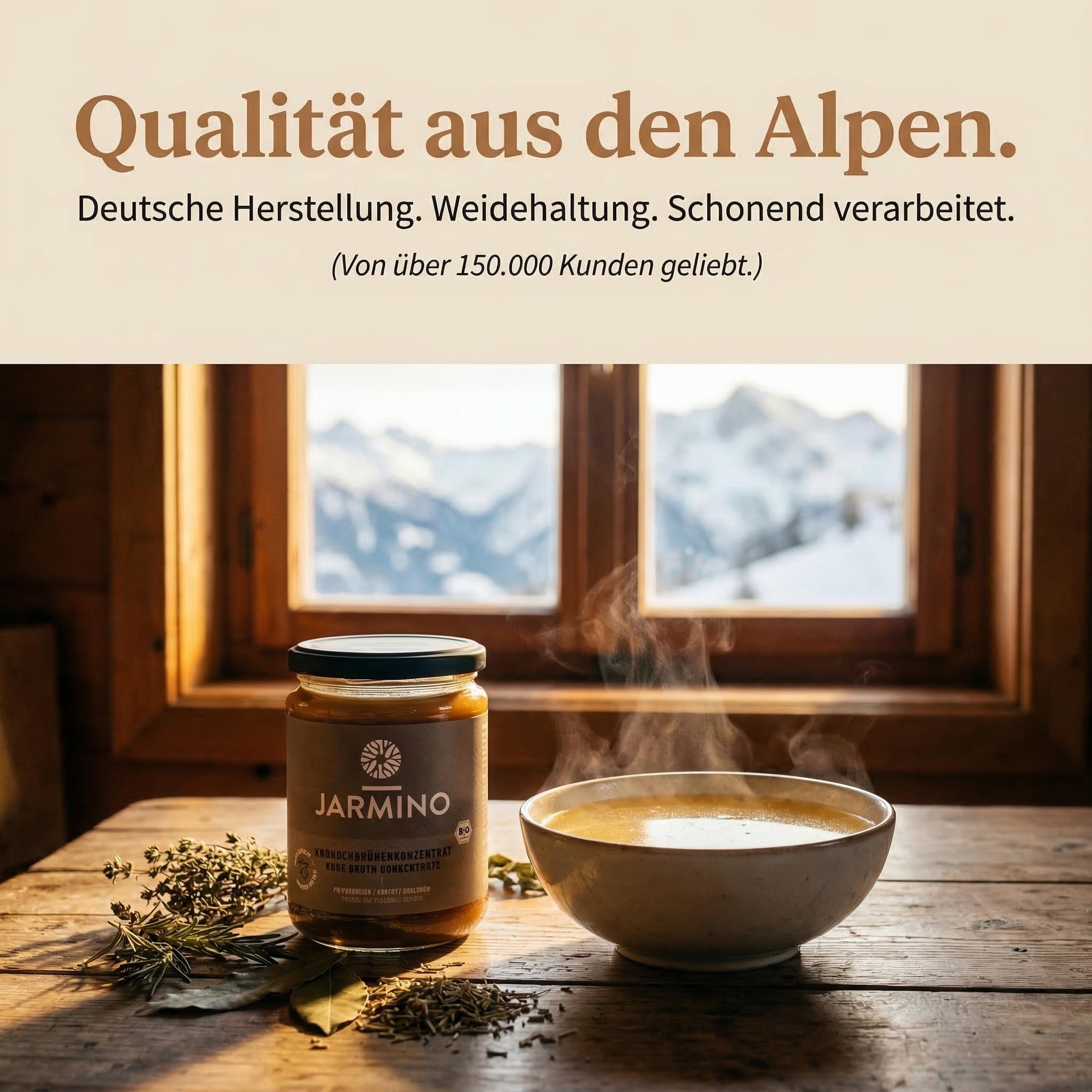JARMINO Bio Knochenbrühe Konzentrat Bundle – Huhn & Rind, 2er Pack (200g & 220g) – Kollagenreich, Freiland & Grasgefüttert, Keto, Paleo, Natürliche Proteine & Aminosäuren