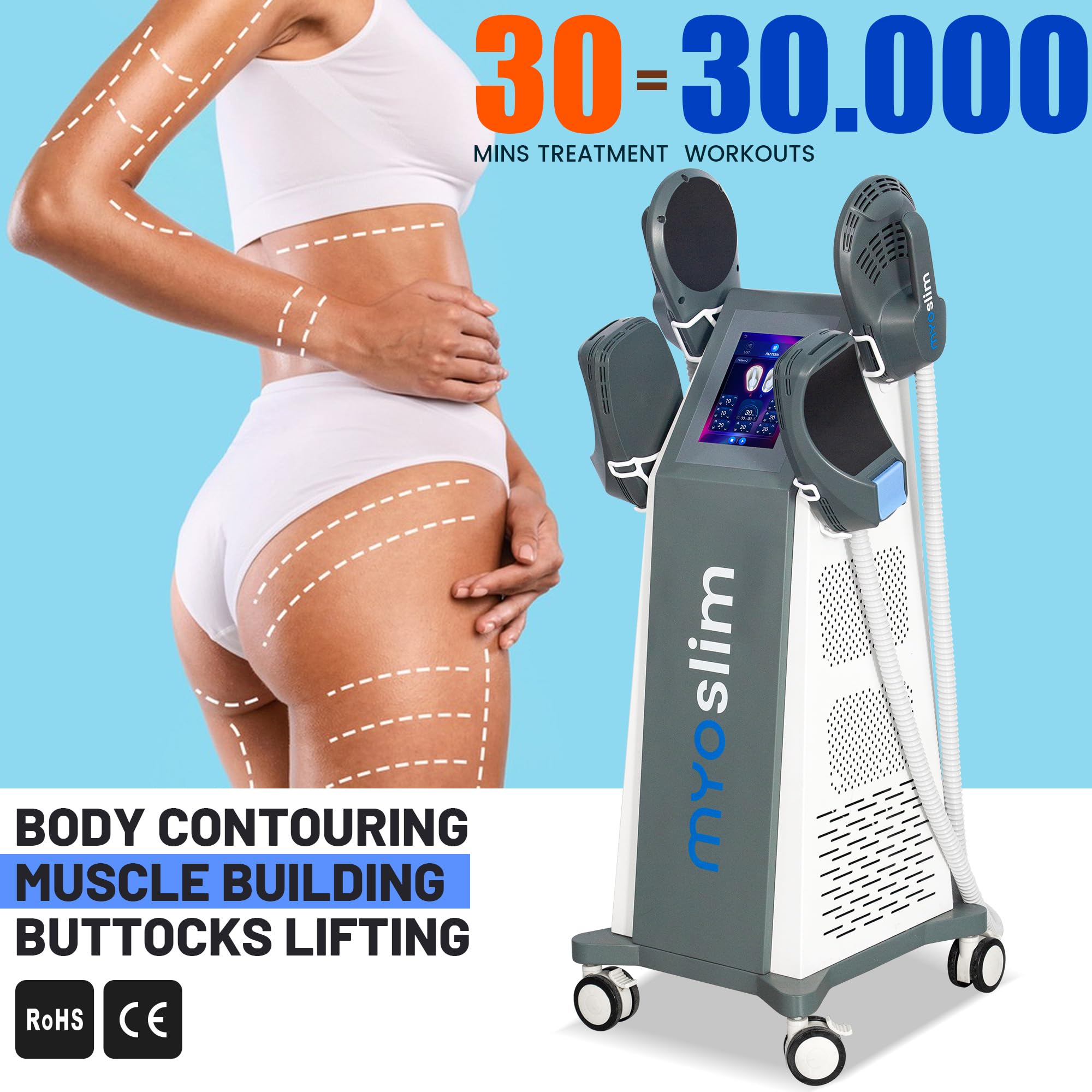 Macchina per Riduzione della Cellulite 15Tesla 6500W Stimolazione Muscolare