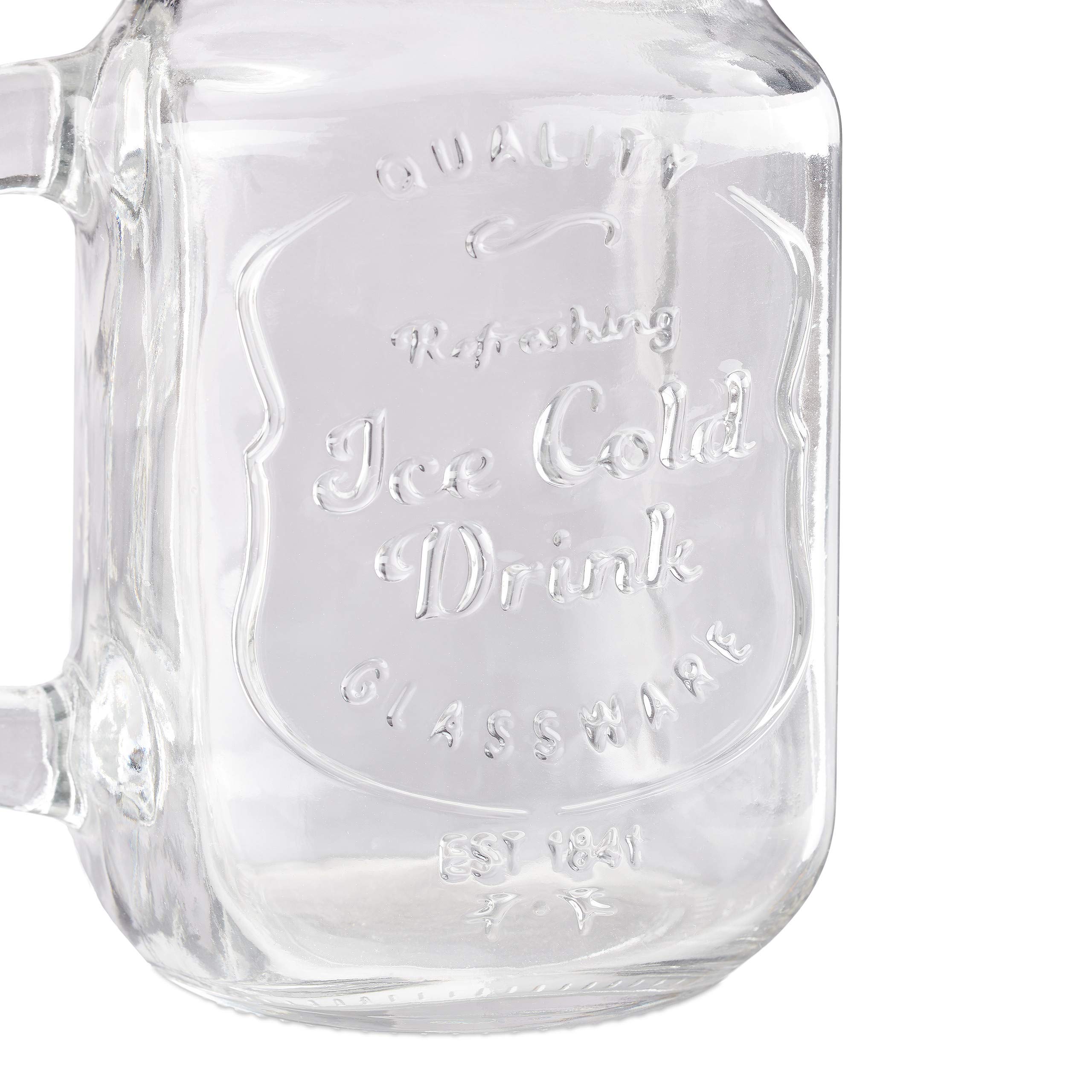 Relaxdays 64 x szklanka do picia ze słomką, 400 ml, wys. x szer. x gł.: 13 x 10,5 x 15 cm, pokrywki z uchwytem, zestaw szklanek do napojów lodowych, kolorowe