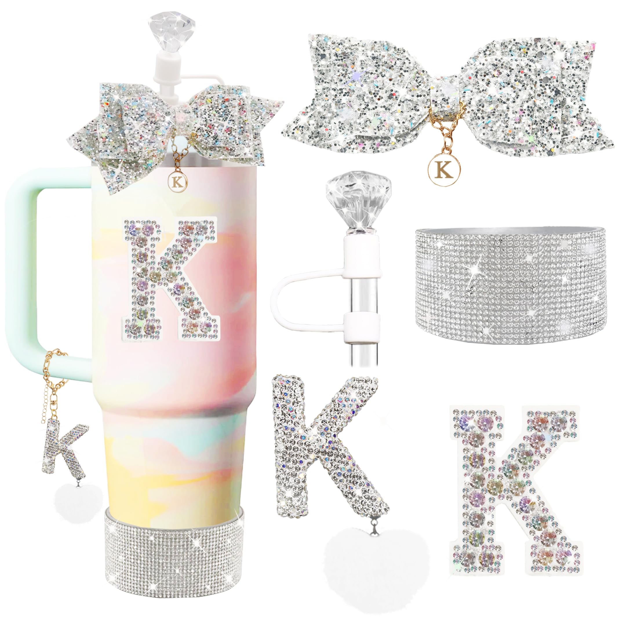XIANGYUAN Stanley Becher Zubehör-Set – Inkl. Griffband, Strohhalm-Abdeckung, Boden-Schutz & Aufkleber – Personalisierbar, Für 1,2 L
