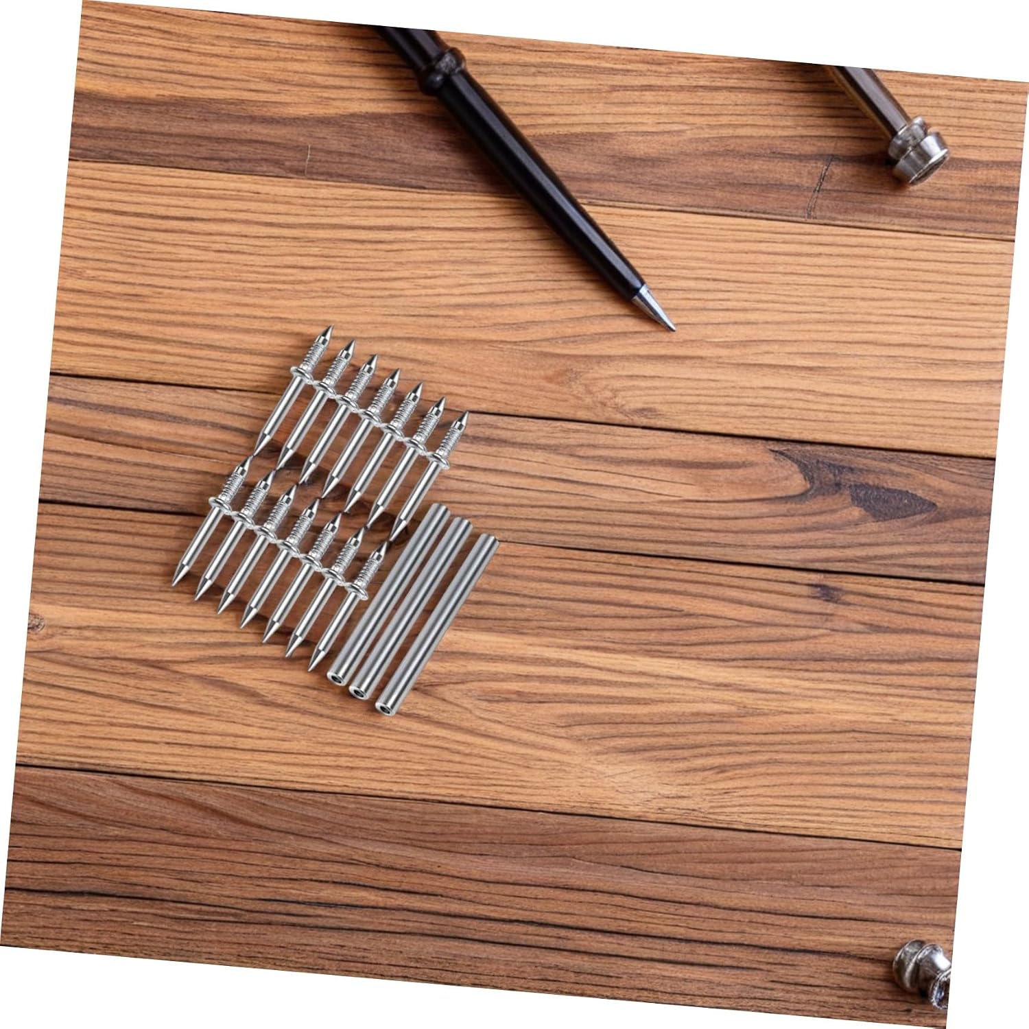 300 Piece Double Headed Iron Nails with Sleeves for Baseboards