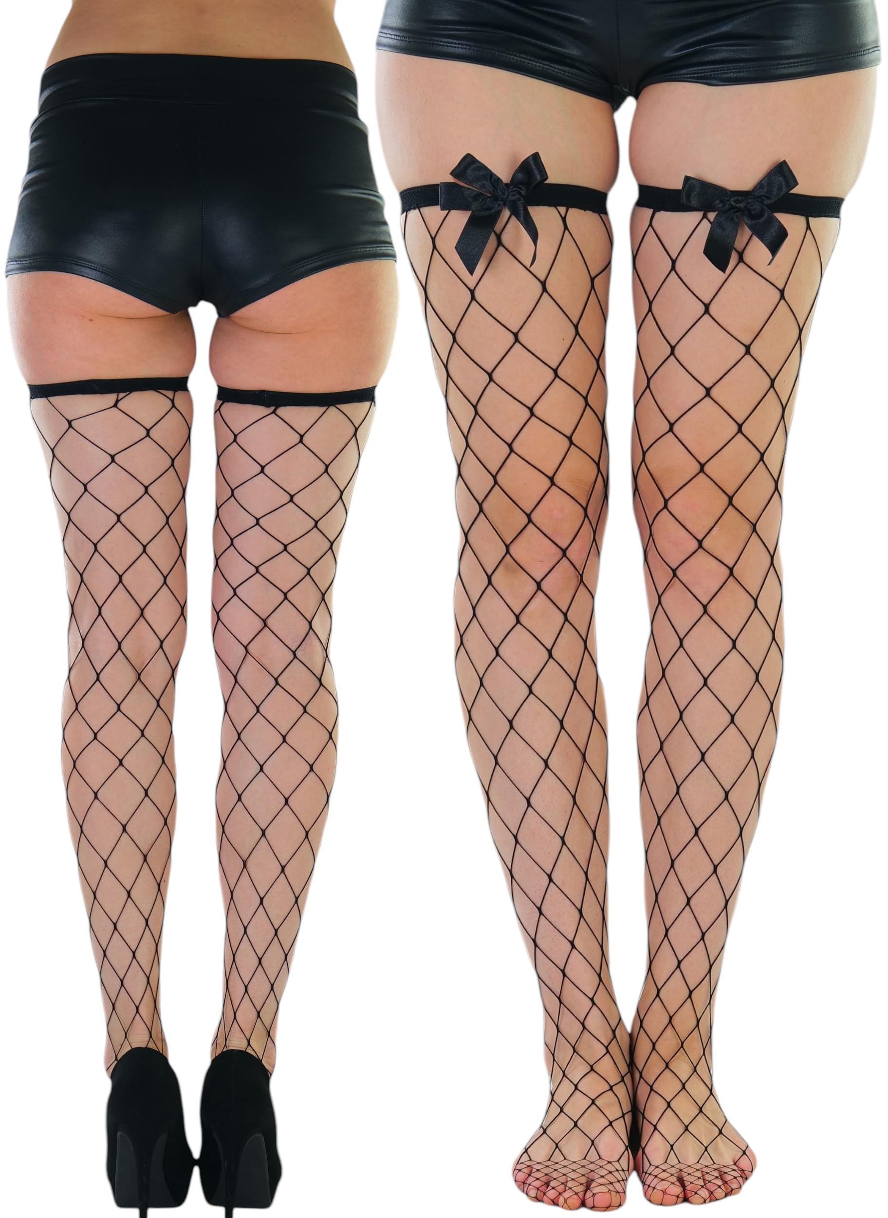 ToBeInStyle Women’s Fine Classic Fishnet Thigh High Stretch Nylon Novelty Stockings