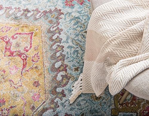 Miniatura 5 de Unique Loom Baracoa Collection - Alfombra tradicional vintage saturada brillante, alfombra de pasillo de 2 pies 2 pulgadas x 6 pies 0 pulgadas,