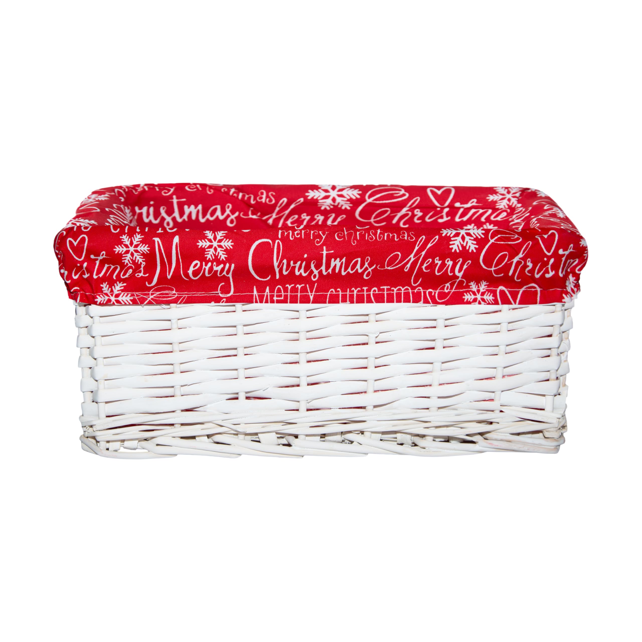 Wickerfield Red lined Honey Wicker Trays Retail Display Christmas Hampers for Gift Packaging (White, Large)