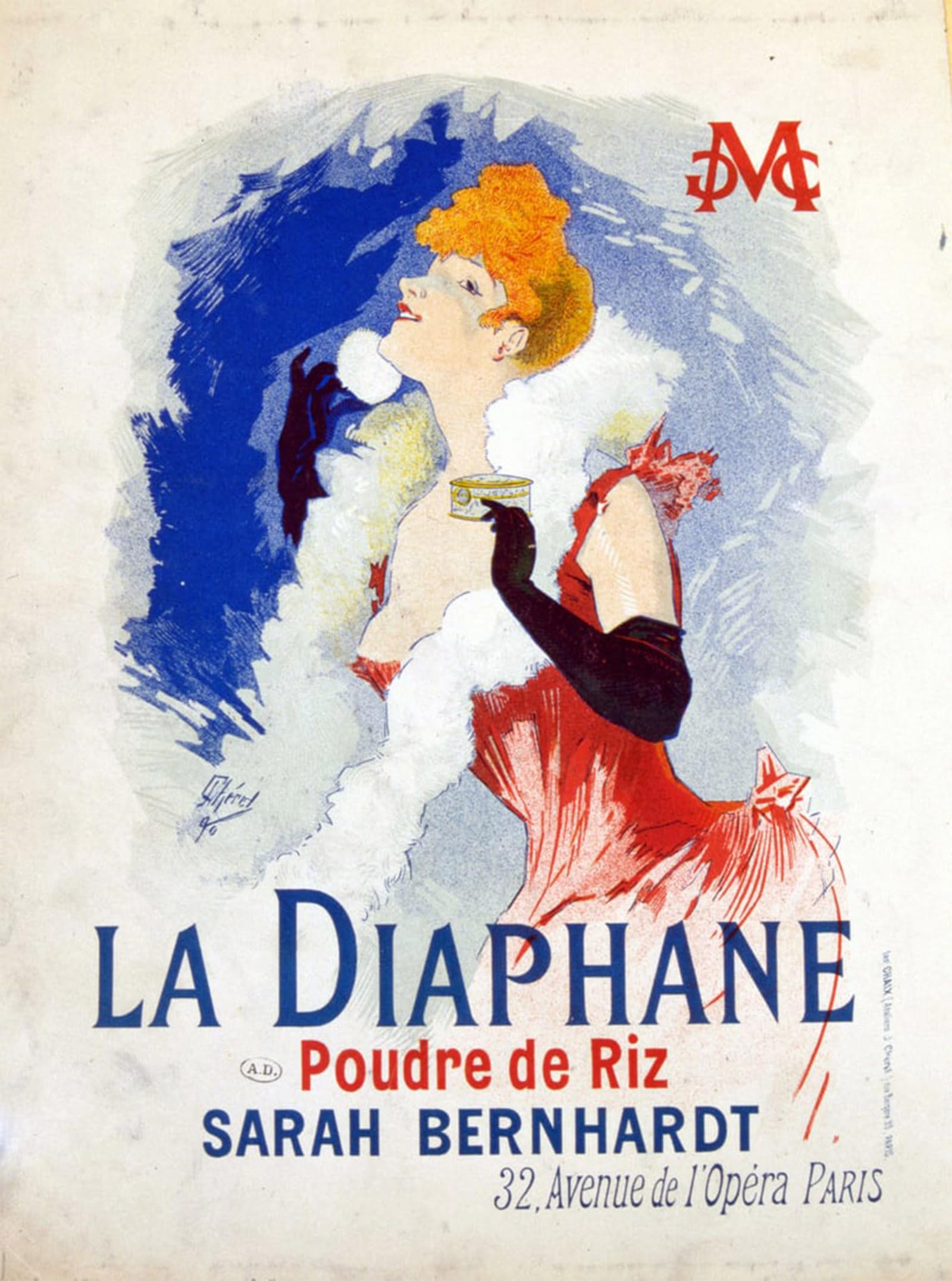 Tableau Peinture Peintre Jules Cheret Sarah Bernhardt Toile de Qualité