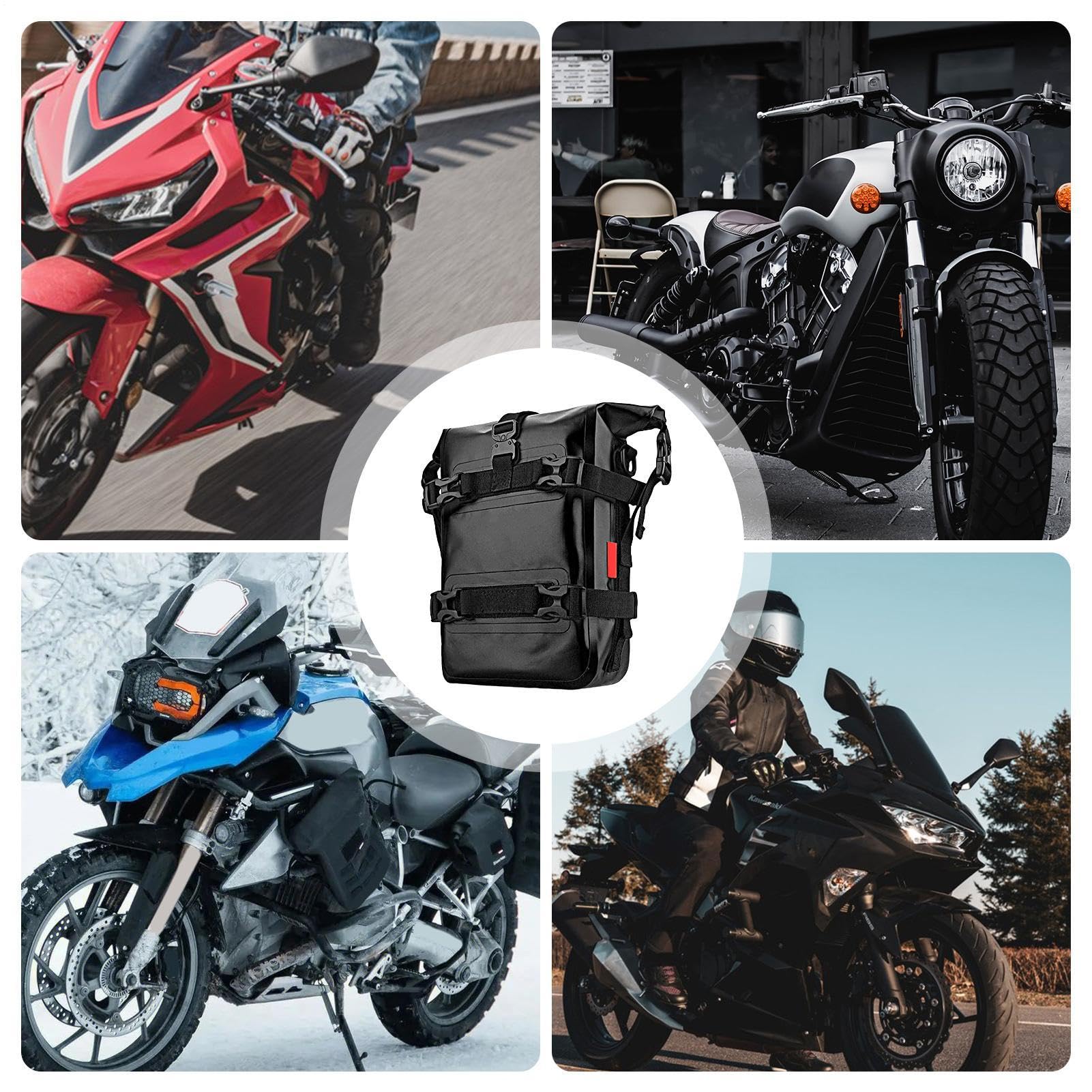 Borsa per paraurti motociclistica Casa per utensili - sacchetto di cornice di crash impermeabile, pacchetto di botte per moto | Riproduzione di bagagli laterali per guanti per occhiali da sole, access