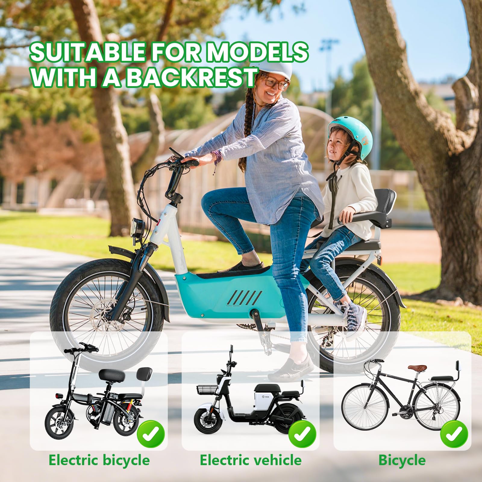 auvstar Bici Posteriore Corrimano,Sedile Posteriore per Bicicletta Recinto