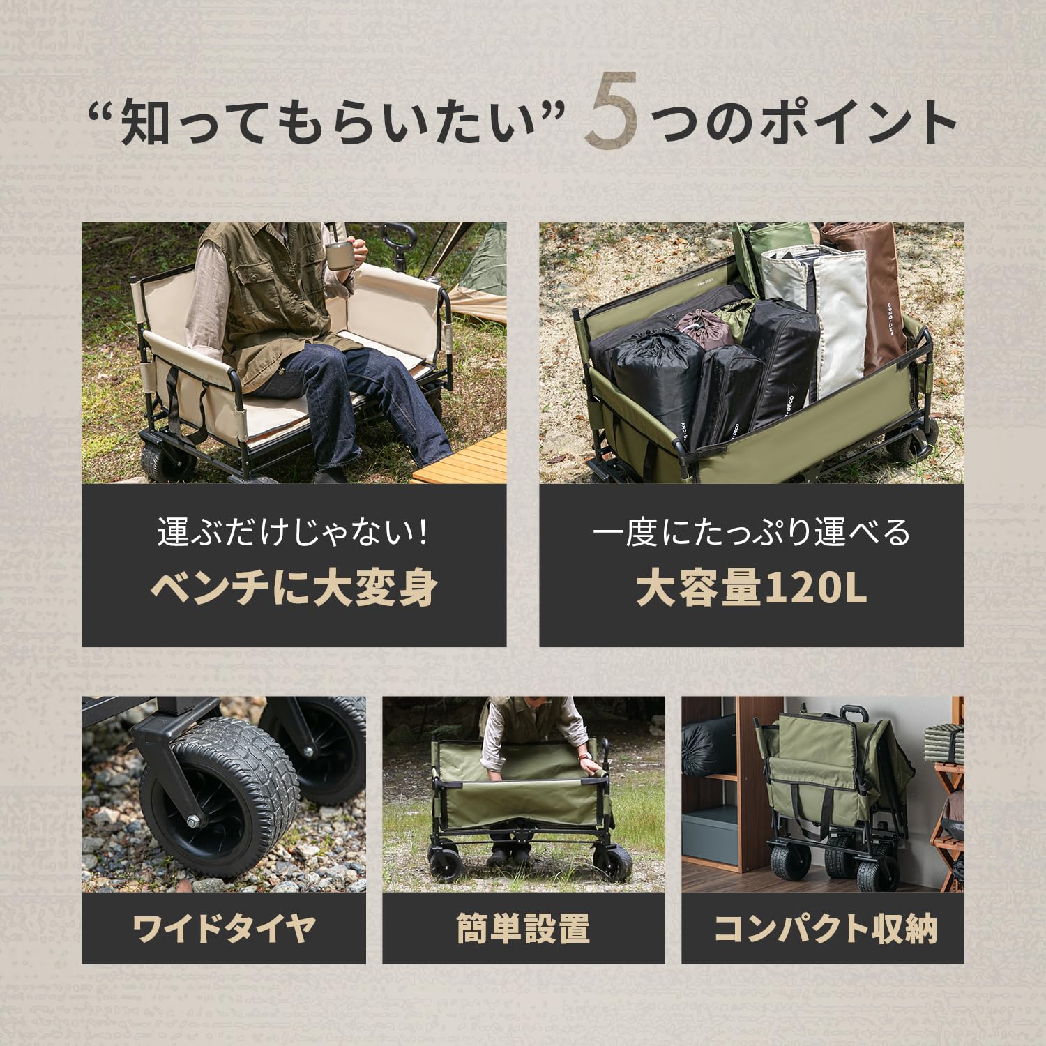 Amazon.co.jp: モダンデコ キャリーカート 折り畳み 座れる 高耐久 4輪 