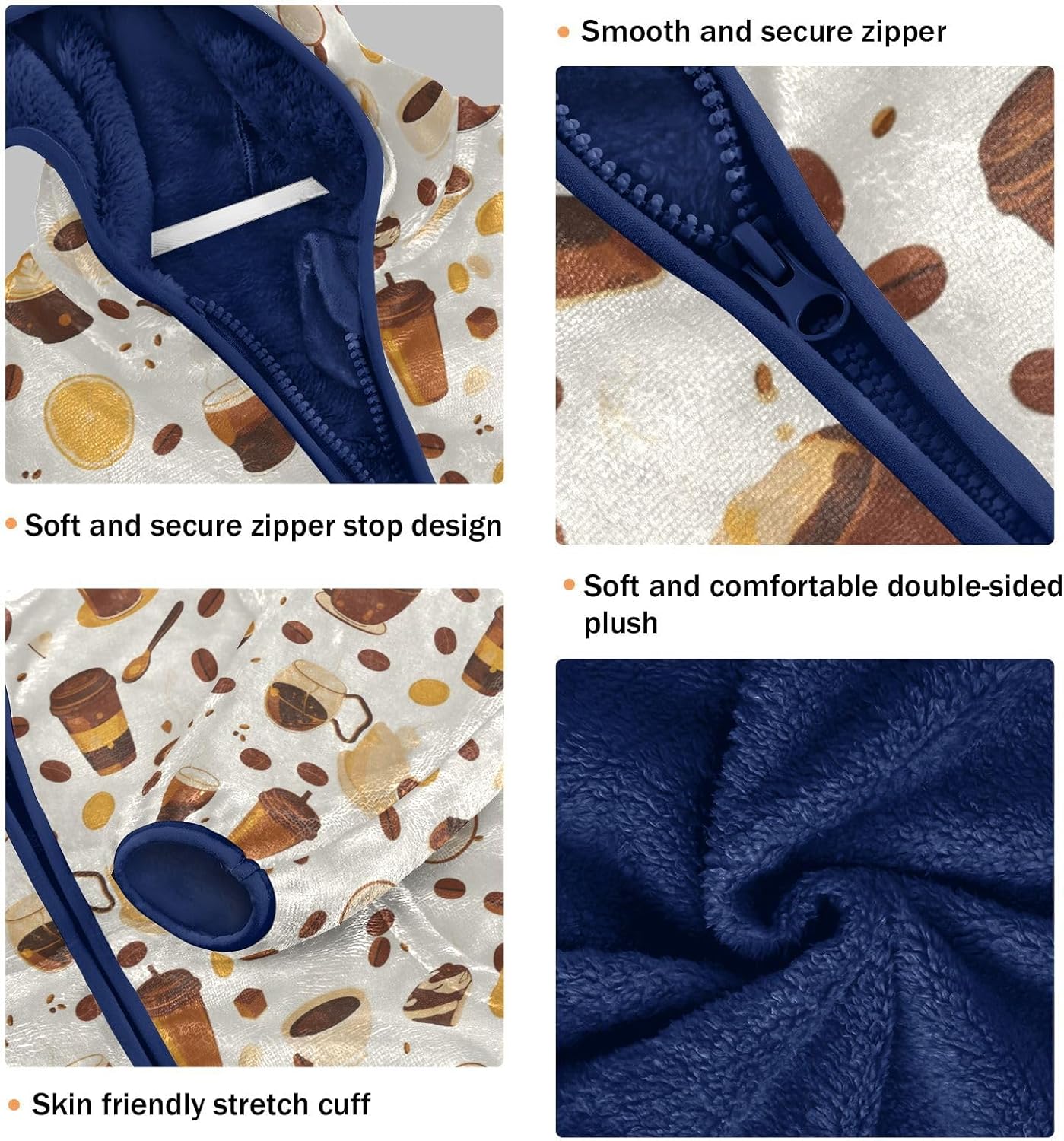 Coffee Time Toddler Fleece Zip Up Children Clothing Cute Baby Boys Clothes 3T