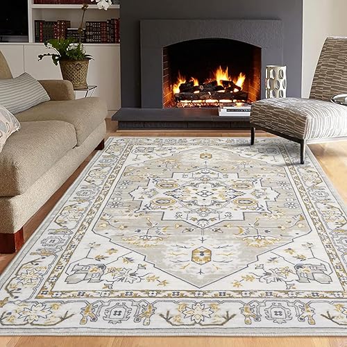 Miniatura 9 de Alfombra de área de 2 x 6 pies, tribal, envejecida, para entrada, medallón vintage, alfombra para interiores, alfombra de pelo bajo, suave,