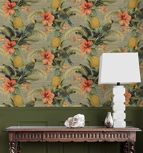 Vista 89 de Tommy Bahama - Papel tapiz para despegar y pegar, papel tapiz tropical para dormitorio, tocador, cocina, vinilo, cobertura de 30.75 pies cuadrados
