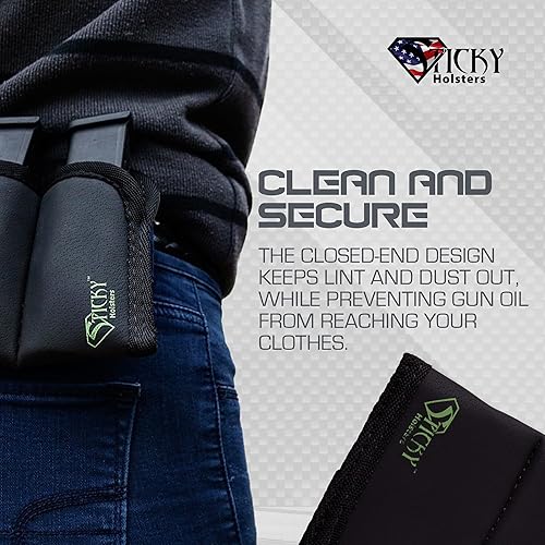 Miniatura 3 de Sticky Holsters Bolsa doble Super Mag para hombres y mujeres, bolsa oculta de doble pila para municiones extra, para IWB o de bolsillo
