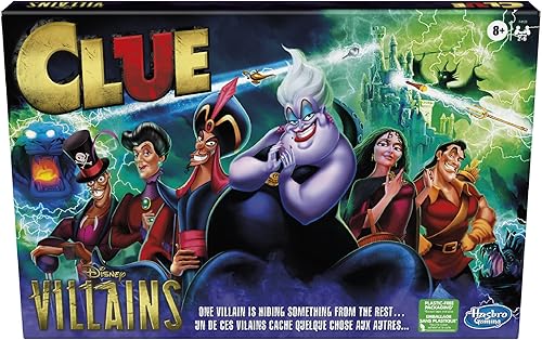 Hasbro Gaming Clue: Disney Villains Edition Juego de mesa para niños de 8 años en adelante, 2-6 jugadores (exclusivo de Amazon)