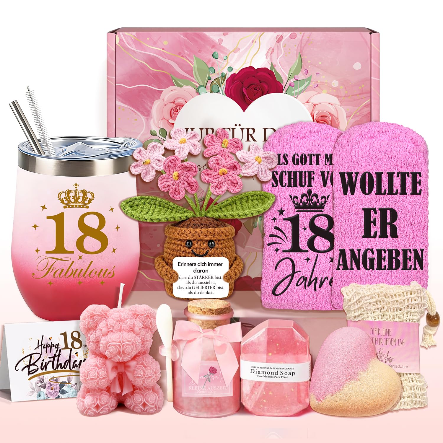 Geschenke zum 18. Geburtstag Frau, 18. Geschenk für Frauen, Positive Geburtstag Geschenkset für Freundin, Schwester, Ehefrau, Mama, Kollege, Mutter Lustige Inspirierende Geschenke