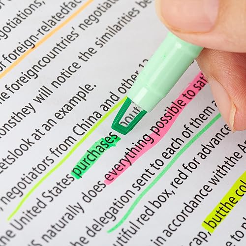 Miniatura 3 de AIHAO Punta de doble punta, punta de cincel transparente y punta fina, lindo rotulador, colores surtidos, 6 unidades.