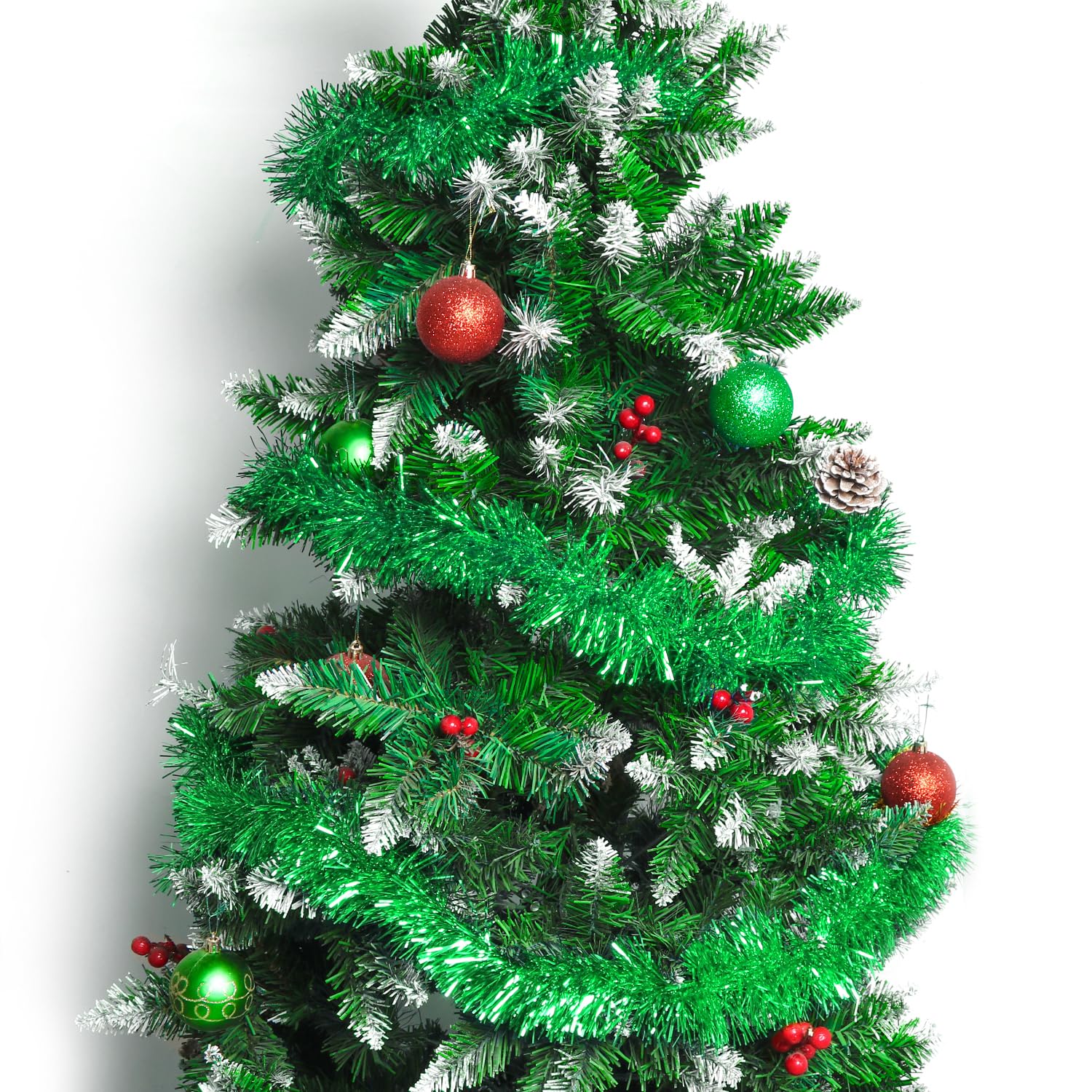 Guirlande Métallique Scintillante Noël - Rouge Et Vert - 2 M - Décoration Sapin, Fenêtre, Mur - Fête Mariage Anniversaire