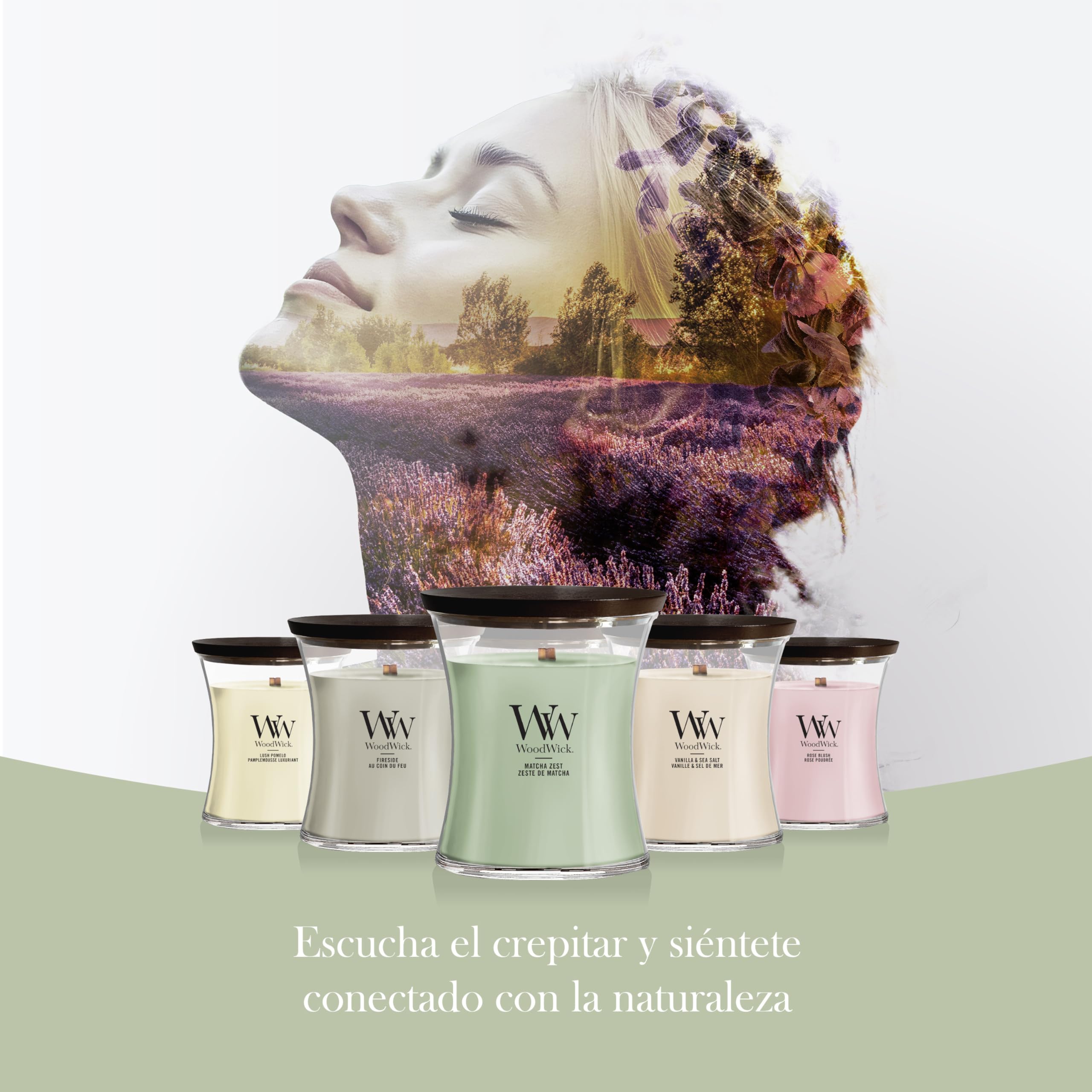 WoodWick | Vela Mediana | Matcha Zest | Gran regalo para mujeres