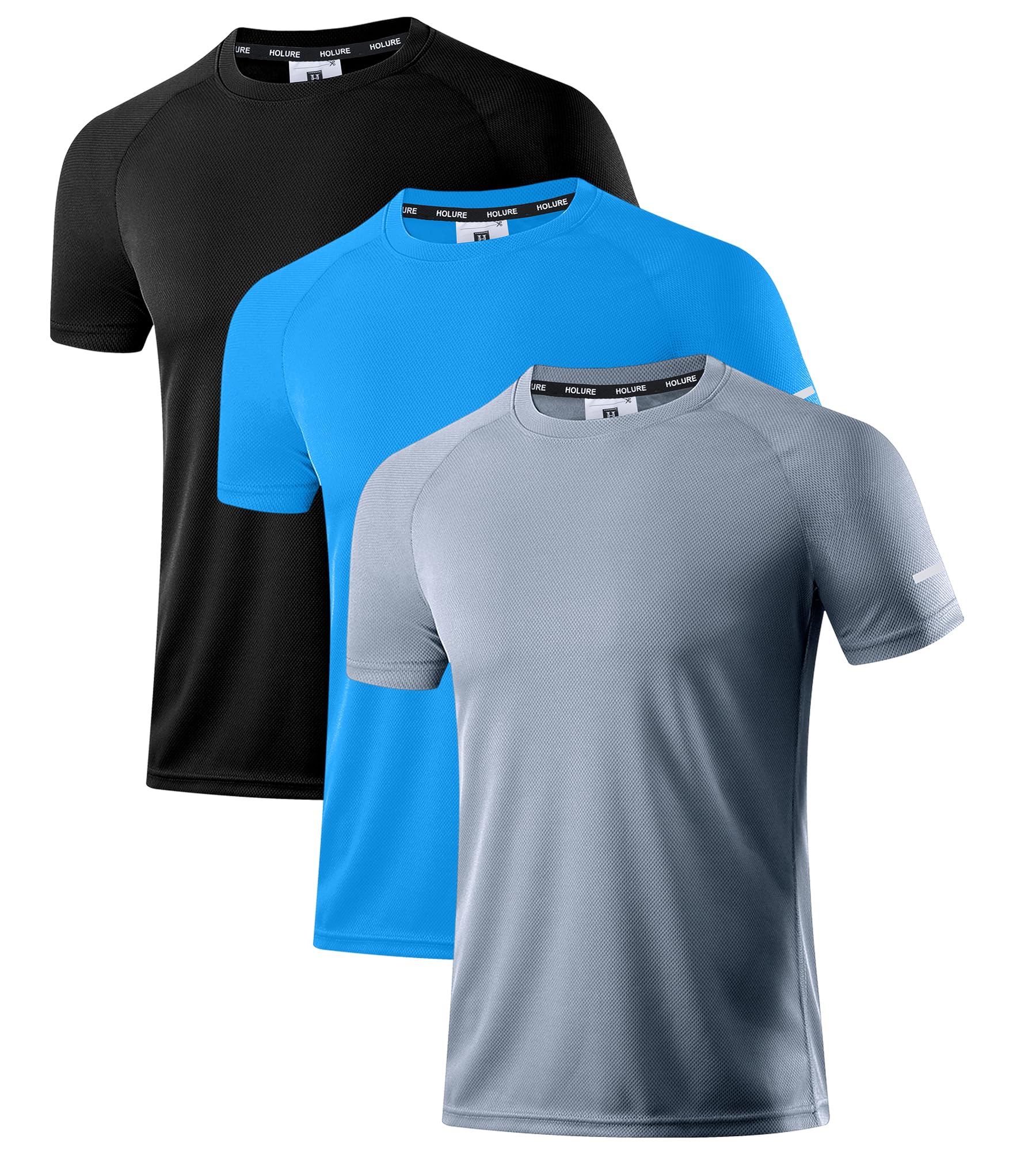 Herren Activewear T-Shirts 1/3/4/5/6er Pack | Slim Fit Sport Shirts | Atmungsaktiv, Schnelltrocknend & Leicht | mit Reflektierenden Details für Fitness, Laufen & Training
