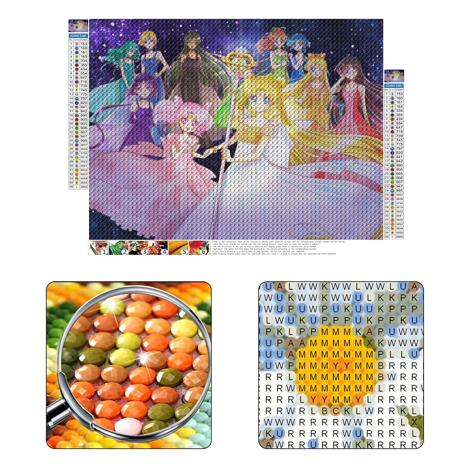 PAWCA 5D Diamond Painting 'Black Butler' Anime - Rund-Diamanten, 30x40 Cm, DIY Mosaik Bild