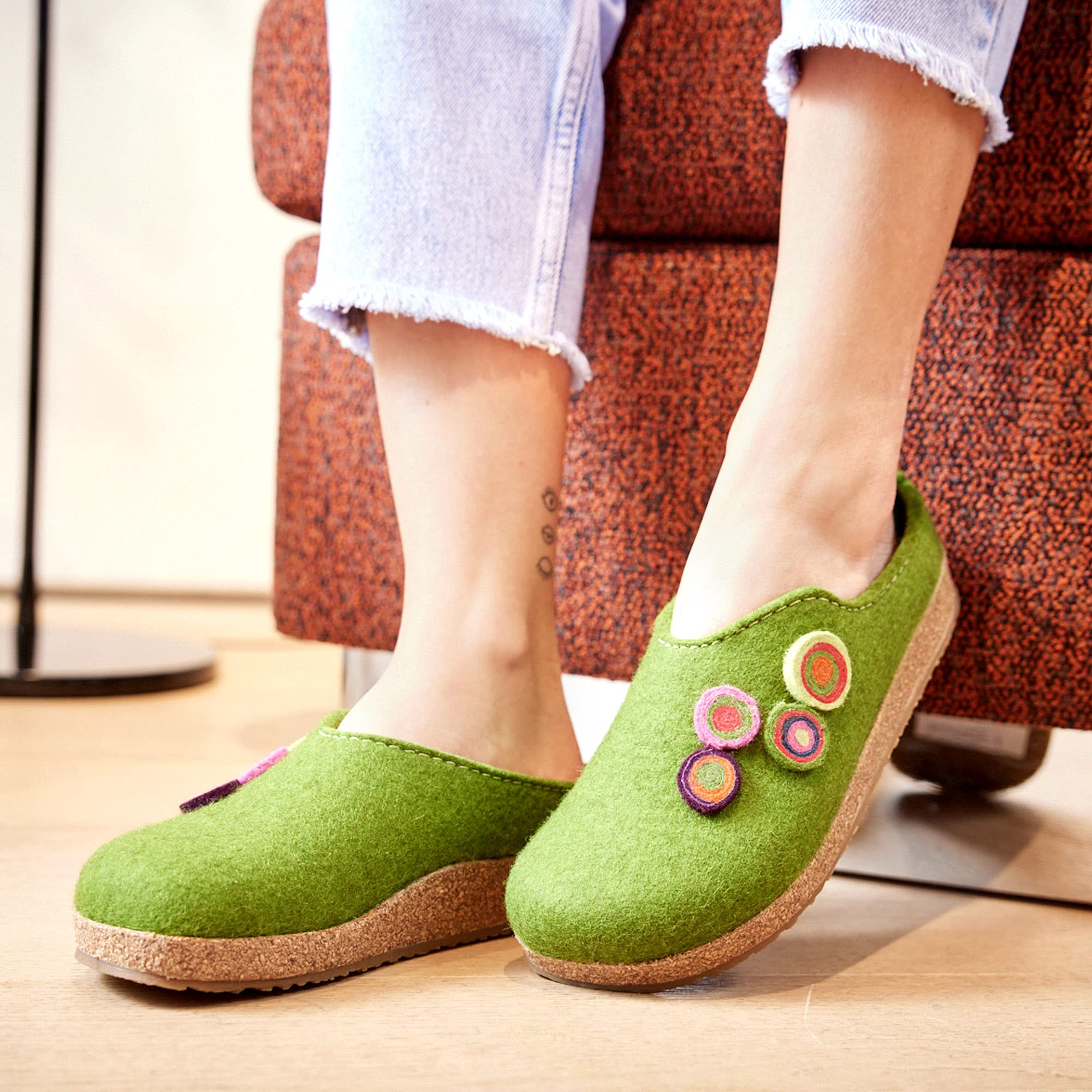 HAFLINGER Grizzly Kanon Felt Slipper Felt Clog Cork