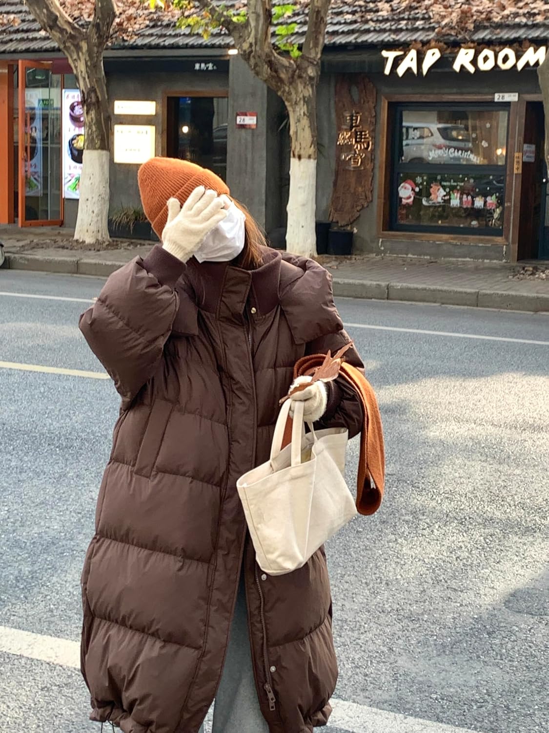 冬用ロングダウンコート, レディース, 防寒, オーバーサイズ, カジュアル, 保温性, アウトドア通勤・ショッピングコート (JP