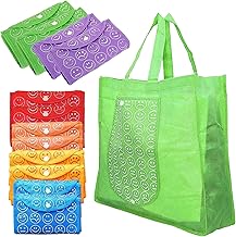SNAPTRON Reusable Shopping Bag for Women, Foldable Bags, Emoji Printed Carry Bag for Women, Grocery Bags for Shopping with Small Pocket, Vegetable Bags for Market, Return Gift for Women.
