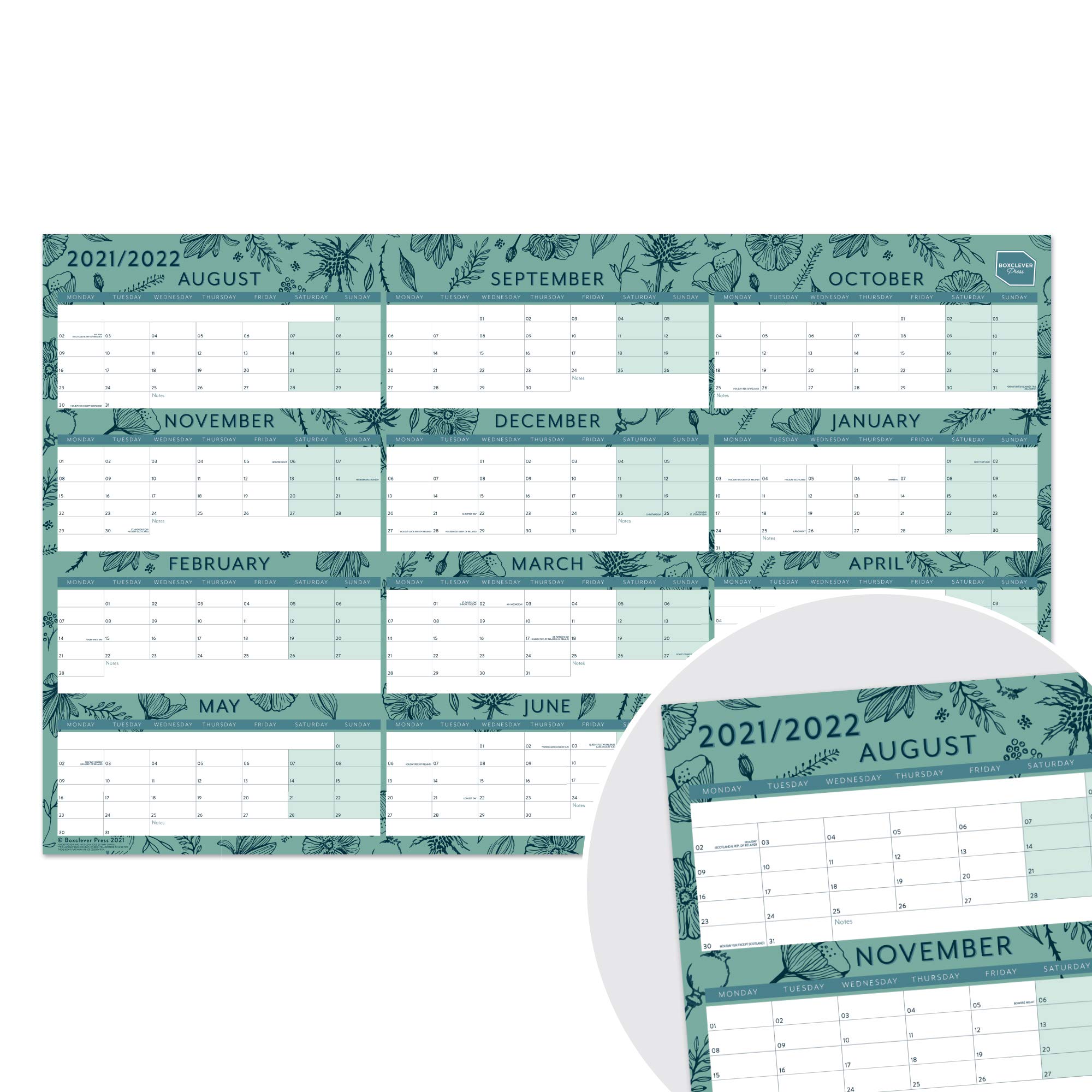 Buy Boxclever Press Academic Wall Planner 2021/2022 (Block Layout). Wall Planner Academic Year