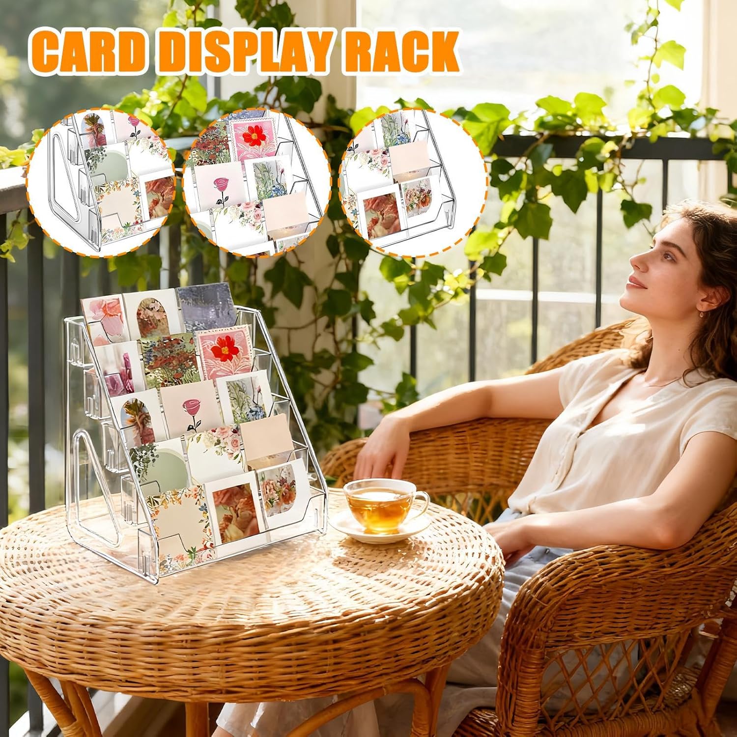 Acrylic Display Stands,5-Tier Vertical Clear Storage - Acrylic Risers Display Stands for Collectibles,for Collectibles Postcards Cosmetics Nail Gel Crafts Home Office Retail Shop