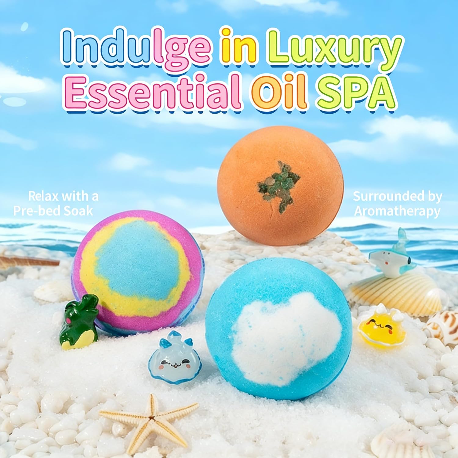 2026 New Bath Bombs with Surprise Sea Animal Toys Inside, Organic Colorful Fizzy Bubble Bath Balls Organic Fizzy Bubble Bath Balls, Bath Spa Gift Set Educational Fun Bath Spa Boys & Girls (12Pcs)
