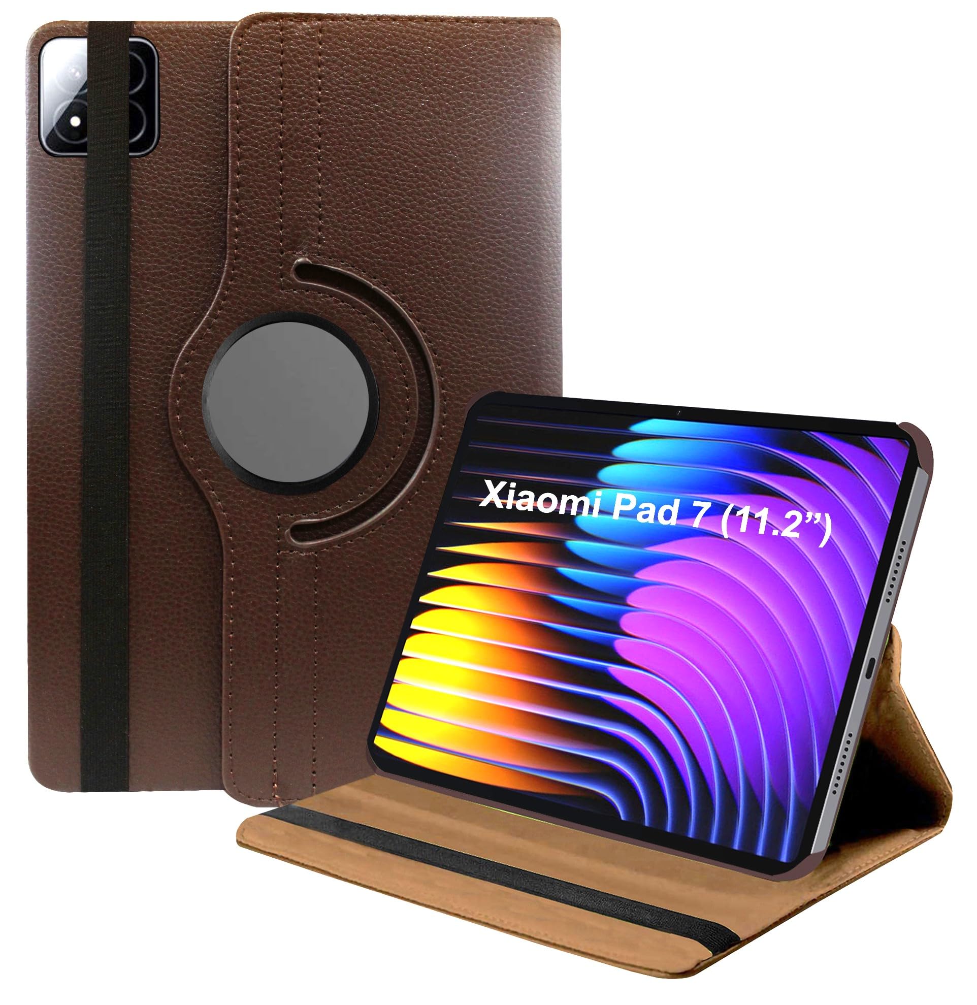 360 Rotatable Smart Flip Cover for Xiaomi Mi Pad 7 11.2 inch Case/Pad 7 Pro (Brown)