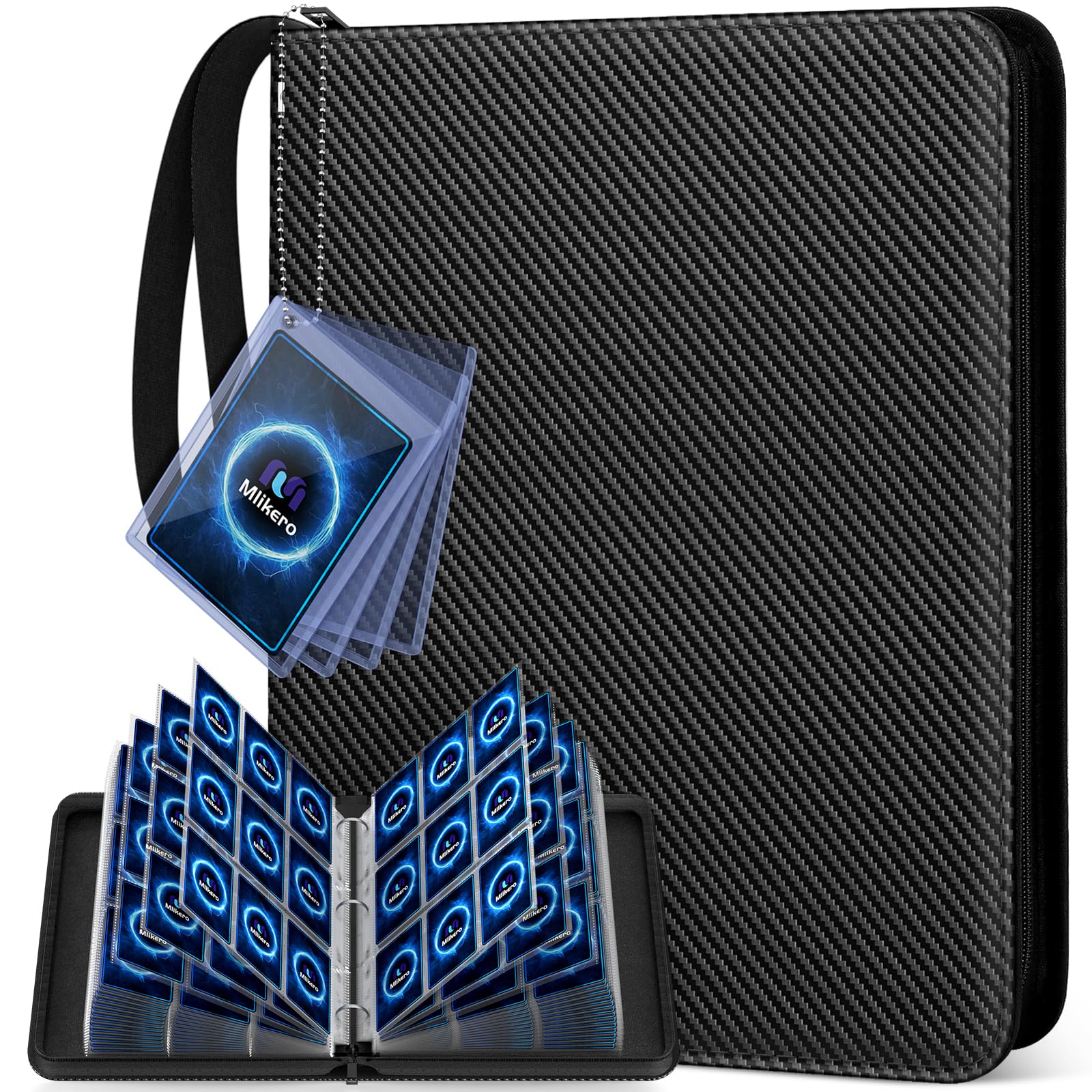 720 Pockets Trading Card Binder, 9 Pockets Card Albums with Sleeves Card Organiser Card Folder Fit for Football Baseball Sports Cards MTG and TCG Cards