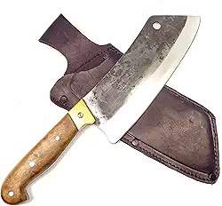 Cutelo Artesanal 8" Lâmina Rústica em Aço Carbono Cabo em Madeira Facas Gaúcha 1008CGM