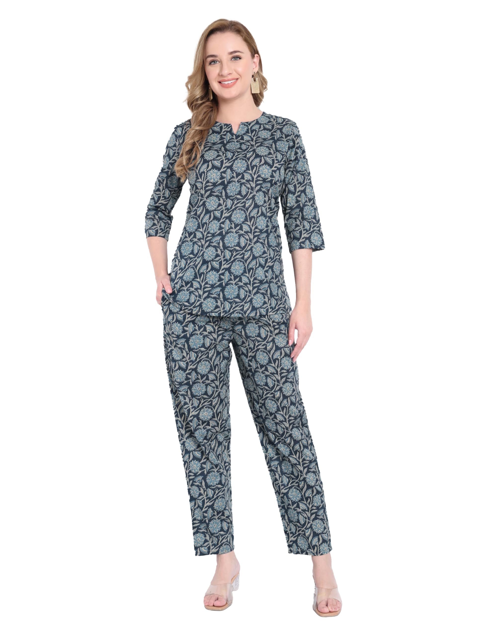 nefies Women's Cotton Printed Night Suit Top and Pajama Set-picture-31