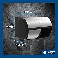Vista 4 de Compacto Georgia-Pacific - Despachador de papel higiénico de doble rollo, puerta doble, Acabado inoxidable, 1