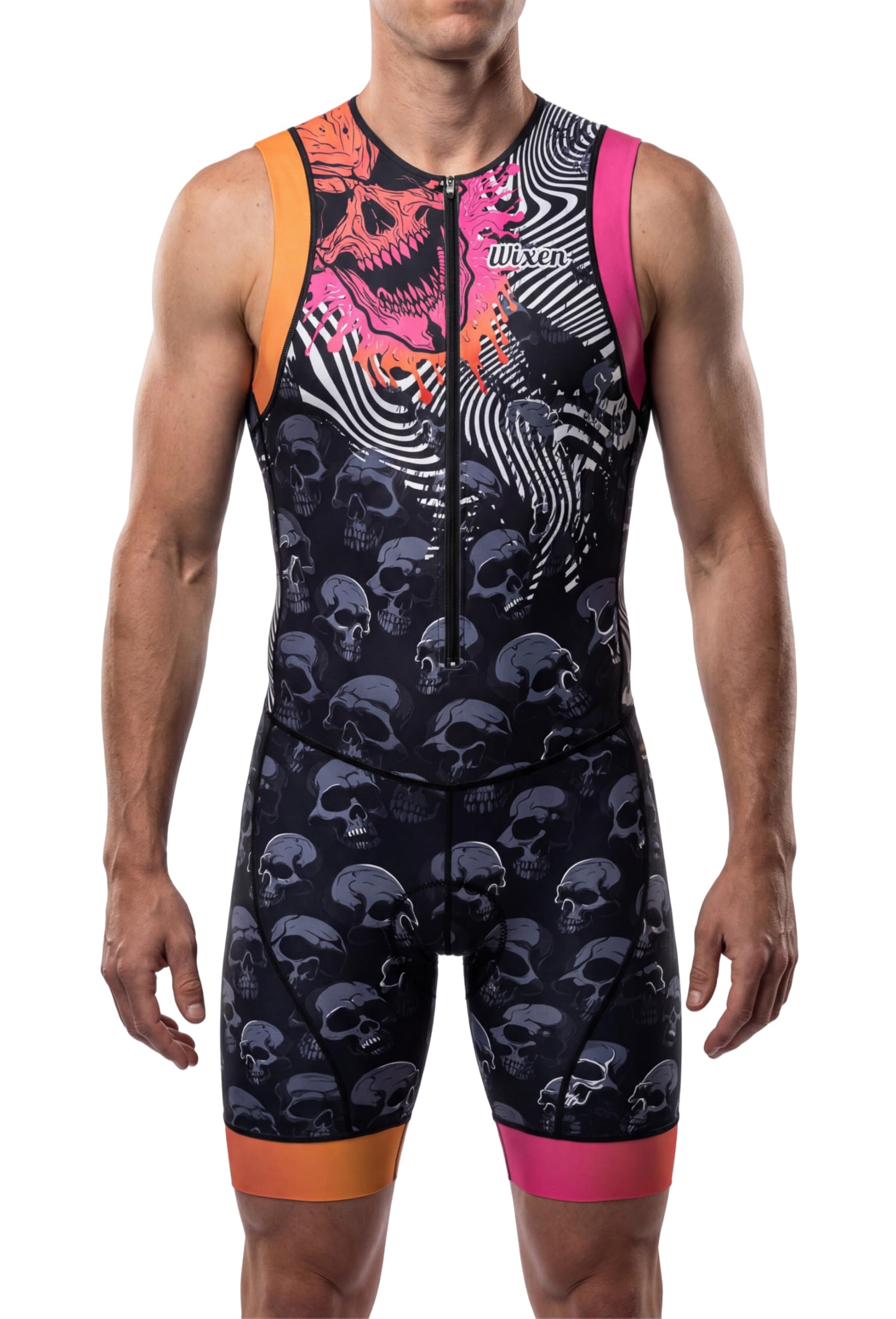 Wixen Triathlon-Anzug für Herren, atmungsaktiver und gepolsterter Tri-Anzug zum Schwimmen, Radfahren und Laufen, Renntags-Ausrüstung für Triathleten