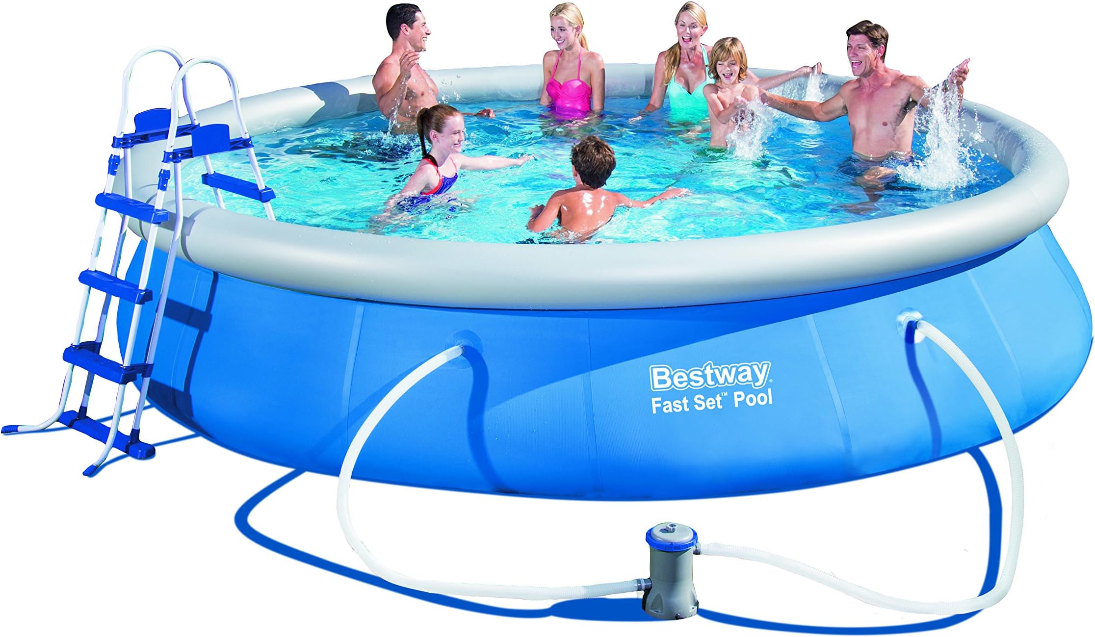 Bestway Inflatable Fast Set Swimming Pool Set, 15 feet x 36 inch