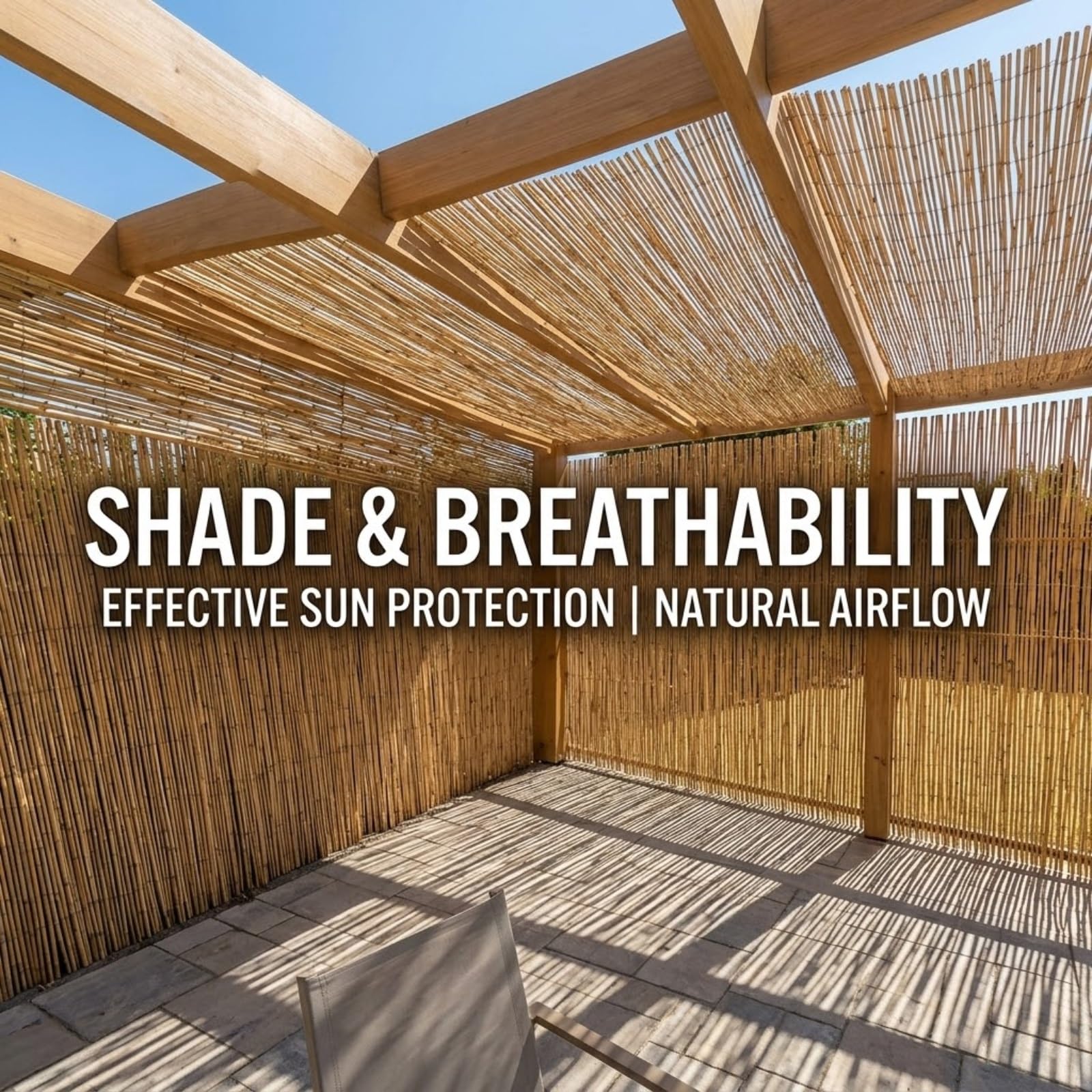 Canisse en Roseau Naturel Brise Vue Roseau Canisse en Roseau pour Jardin Terrasse Balcon Protection Intimité Occultant Pare-Soleil Naturel Écologique Facile à Installer(Brun,61x1524cm(2x50ft))