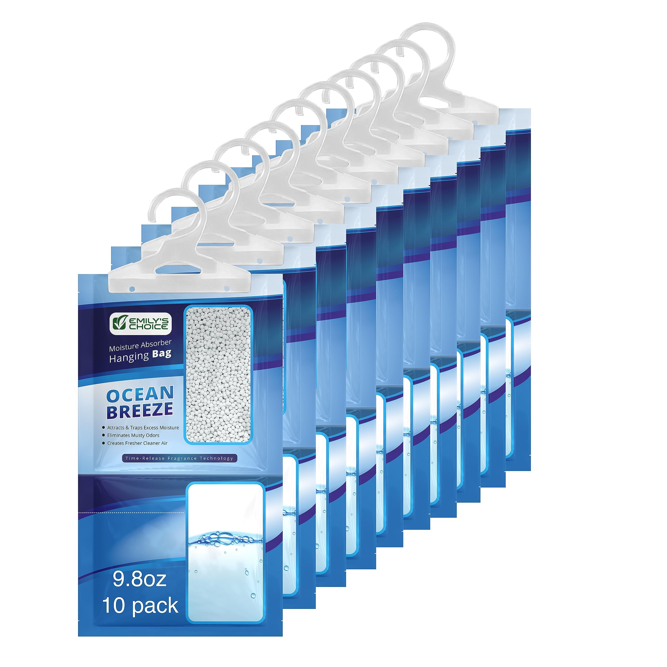 Emily's Choice Ocean Breeze Hanging Moisture Absorber 10 Pack
