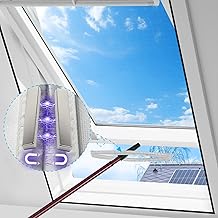 BKSAI Fliegengitter Dachfenster Insektenschutz mit magnetischem Fensterzugang Mückengitter für Dachfenster Fliegennetz Fliegengitter mit Reißverschluss (Weiß, 130x150CM|1PCS)
