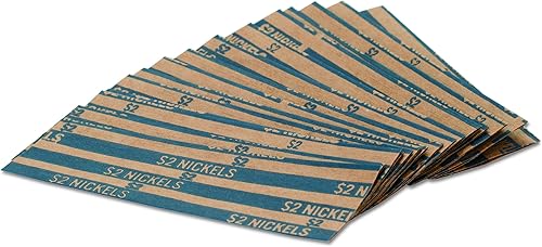 MMF Industries Envoltura plana para monedas - 1000 envoltura(s) -$2 Nickles - Kraft, 1000 por caja (216020008)