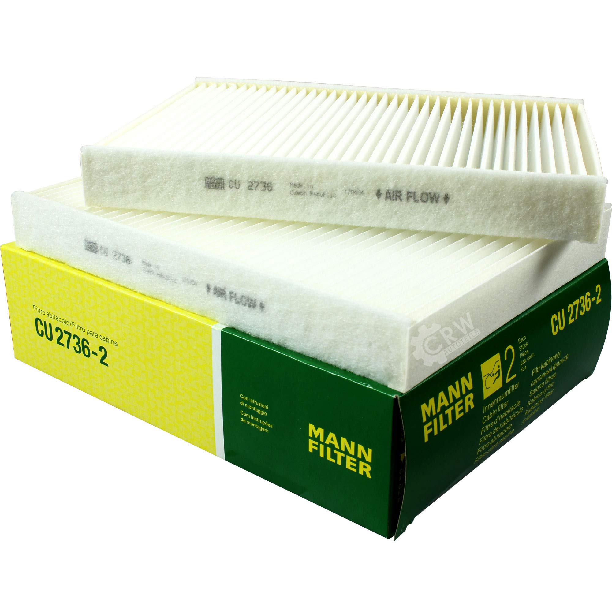 Paquete de inspección Kit de mantenimiento de filtros con filtro de aceite HU 938/4 x, filtro de aire C 26 151, filtro de combustible WK 532, filtro de habitáculo CU 2736-2, tornillo de
