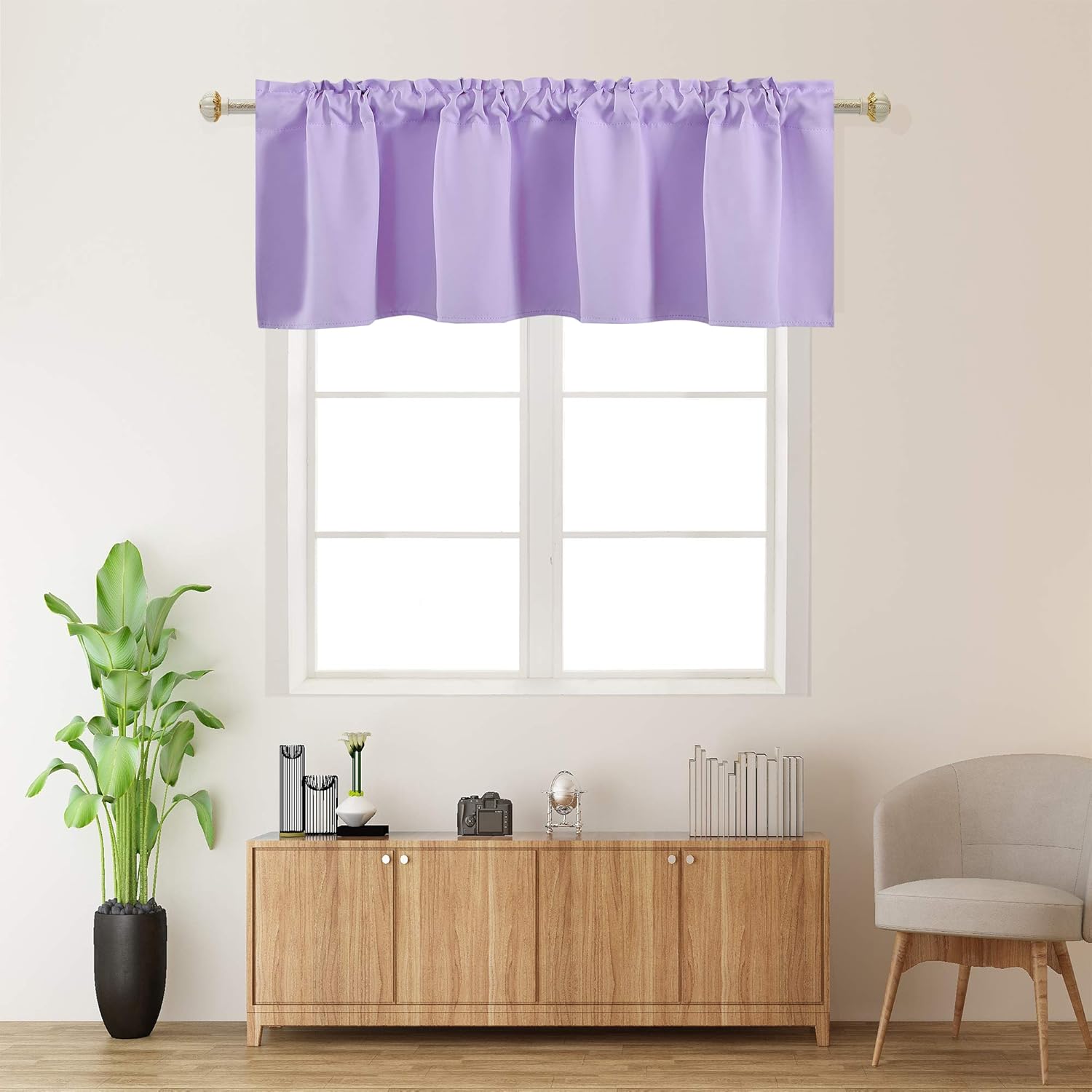 Lavender Valances For Kitchen 1 Panel Darkening Blackout