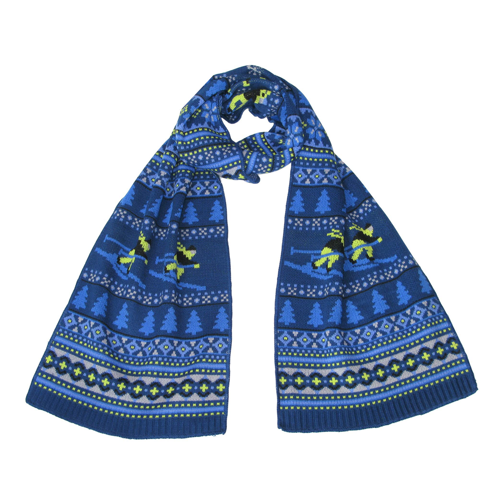 Lovarzi Men's Blue Scarf For And Wo - Gift For And Wo - Winter Scarf For Ladies And Gents: Christmas Scarf With Winter Pattern