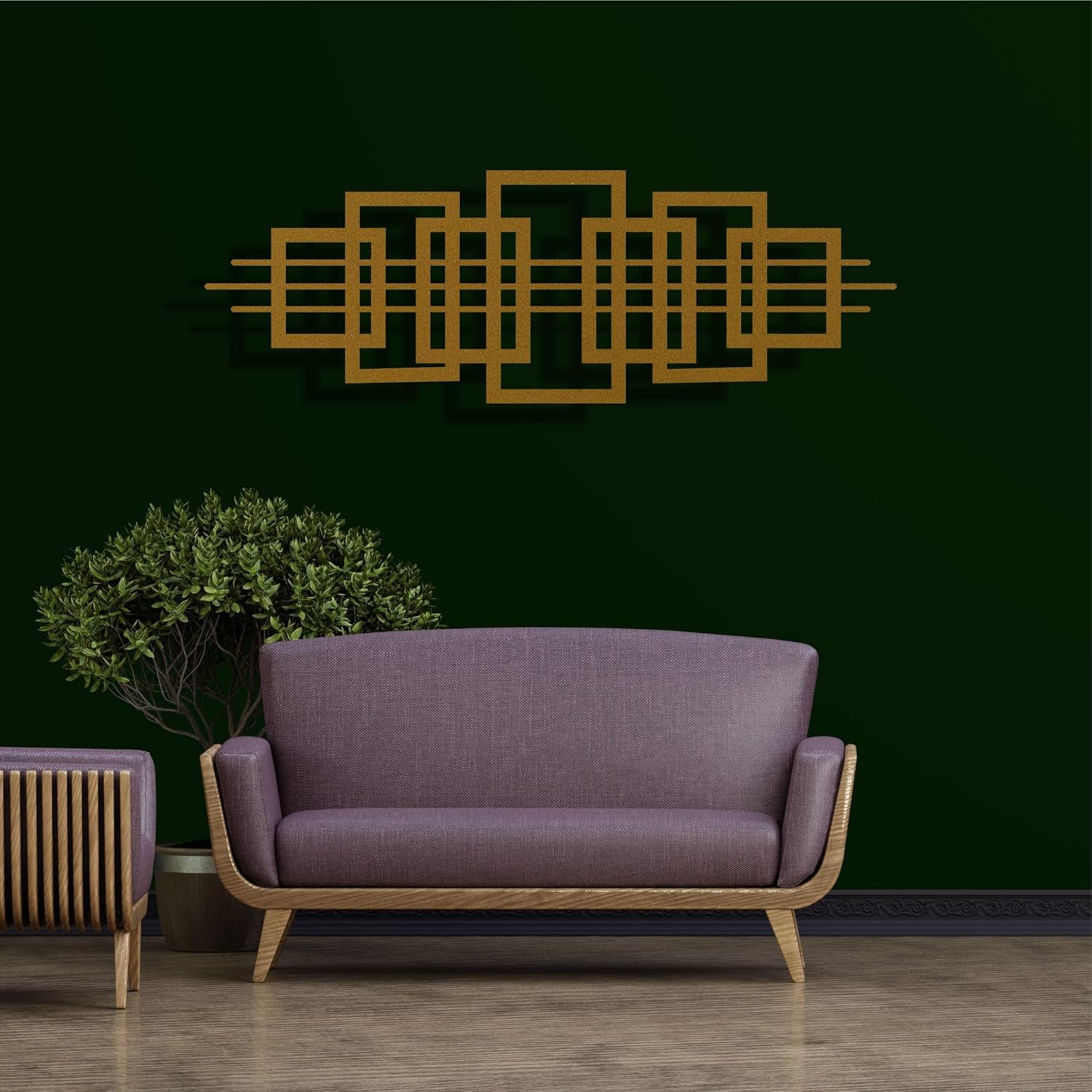 DEKADRON Squares Geometric Wall Art, Abstract Metal Wall Decor, Home Office Entryway Bedroom Living Room Decoration, Metal Wall Hangings, Modern Wall Sign, (Black, 46" W x 16" H / 118x40cm, Squares)